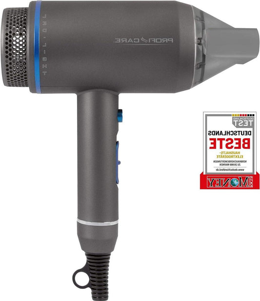 Hair Dryer with Diffuser - Professional - Blue-Anthracite - Accessories - 1600 Watt Compact
