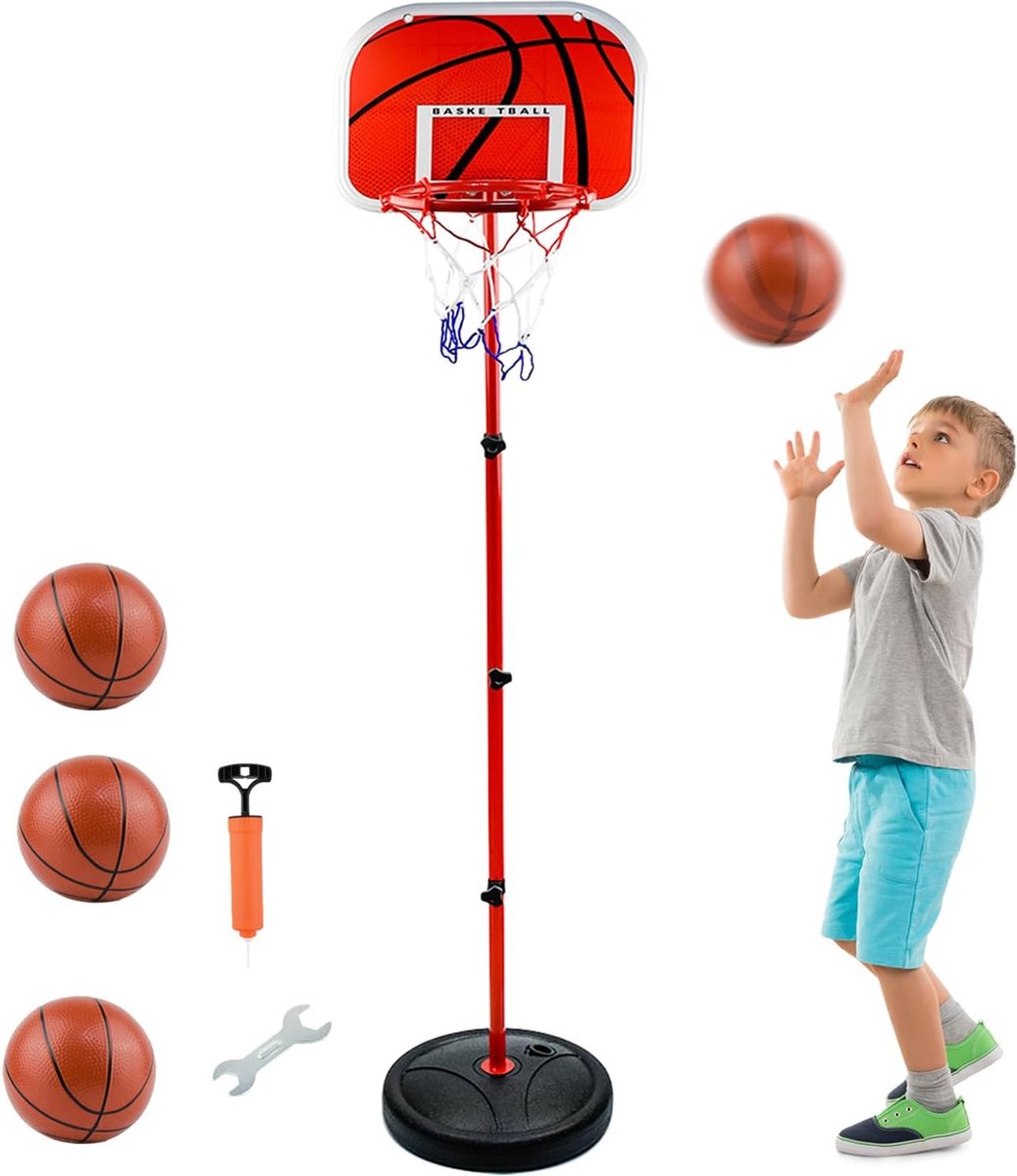 Basketbalset - Speelset Junior - Basketbalstandaard - Hoop - Basket - Ringen - Basketballen - Ring voor kinderen