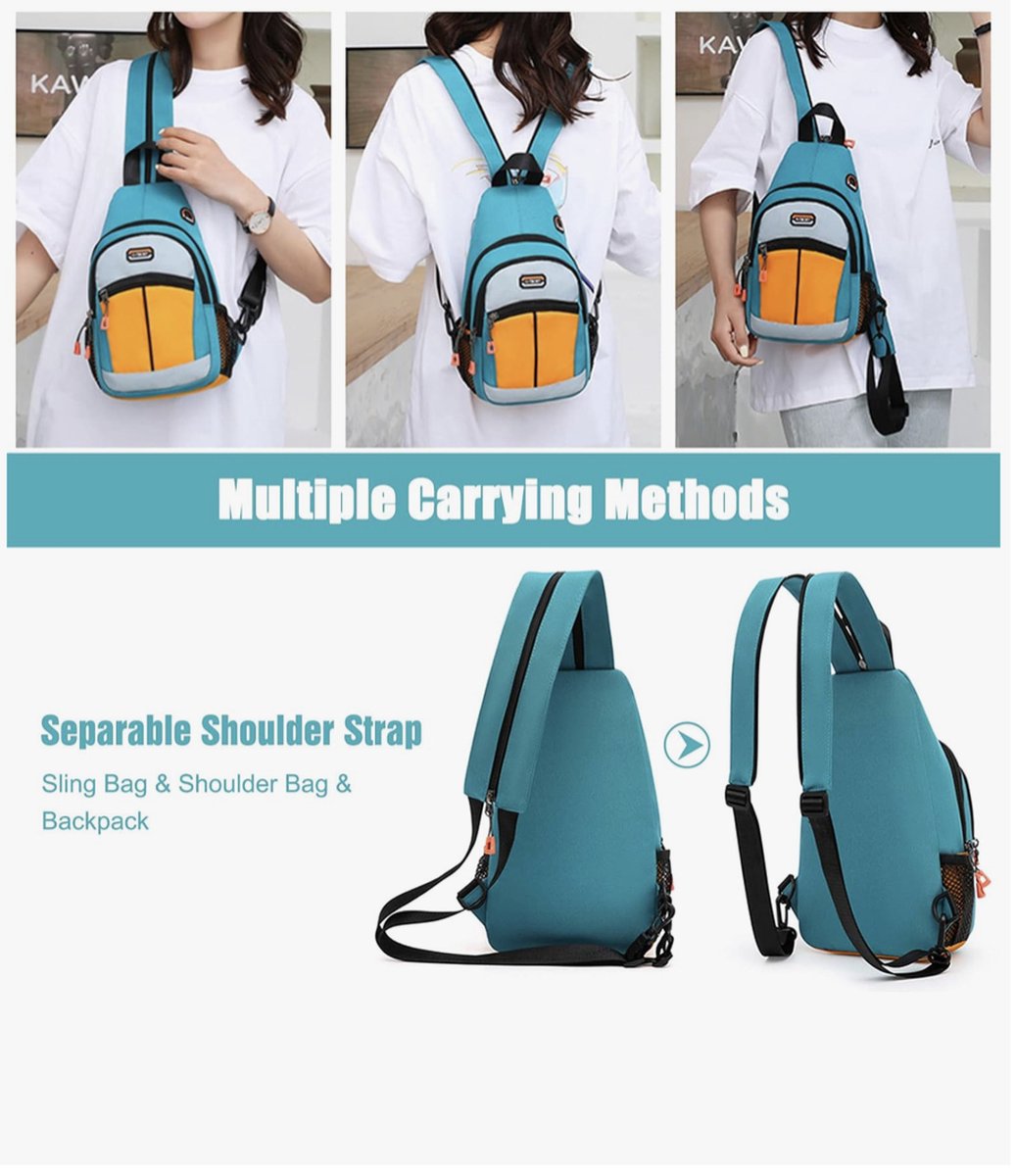 Unisex Sling Bags Borst Schoudertas Kleine Daypacks Vrouwen Mannen Crossbody Tassen Cover Pack Rugzak Casual Daypacks voor Reizen Wandelen Fiets Sport Gym Daypacks met Oortelefoon Gat Rugzak