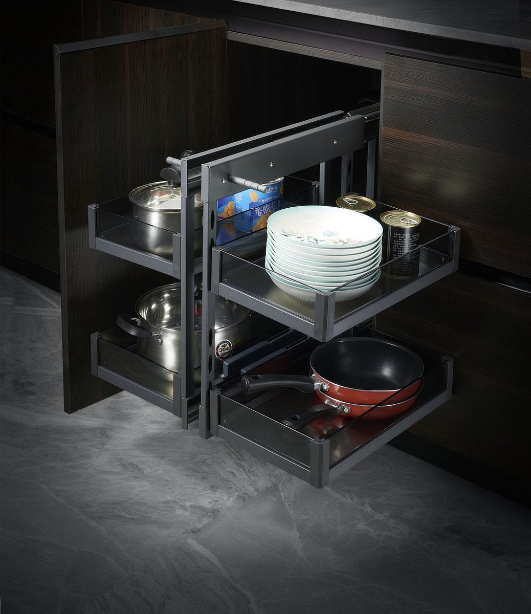 Milano Luxurious® Magic Corner - Kitchen Cabinet Organizers - Pull-out Kitchen Cabinet