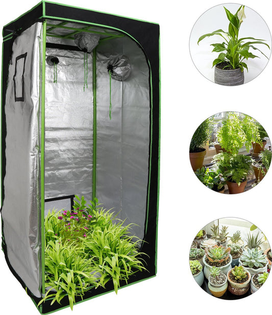 Kweektent in huis - 80 x 80 x 180 cm - Growtent Binnen - Growbox om Planten te Kweken - Zwart&Groen - 2-in-1 Kweekkast - Planten Dark Room - Greenhouse - Waterdicht