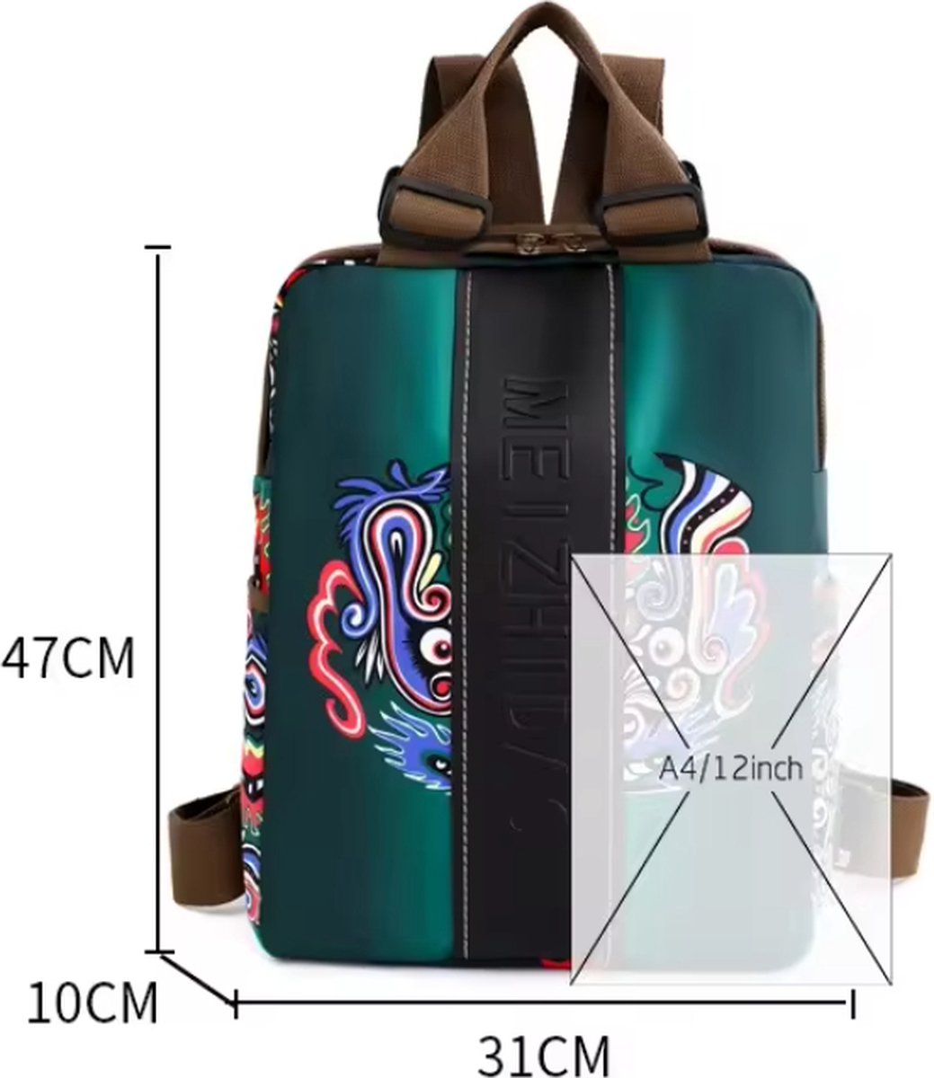 Avoir Avoir® Designer Rugzak voor Dames - Duurzaam Canvas - Grote Tas - Schooltas - Schoolrugzak - Schoolrugtas - Casual/Eenvoudig - Telefoonvak - Comfortabel Draagsysteem - Polyester Voering - Trendy Bloemenpatroon - Unisex Design