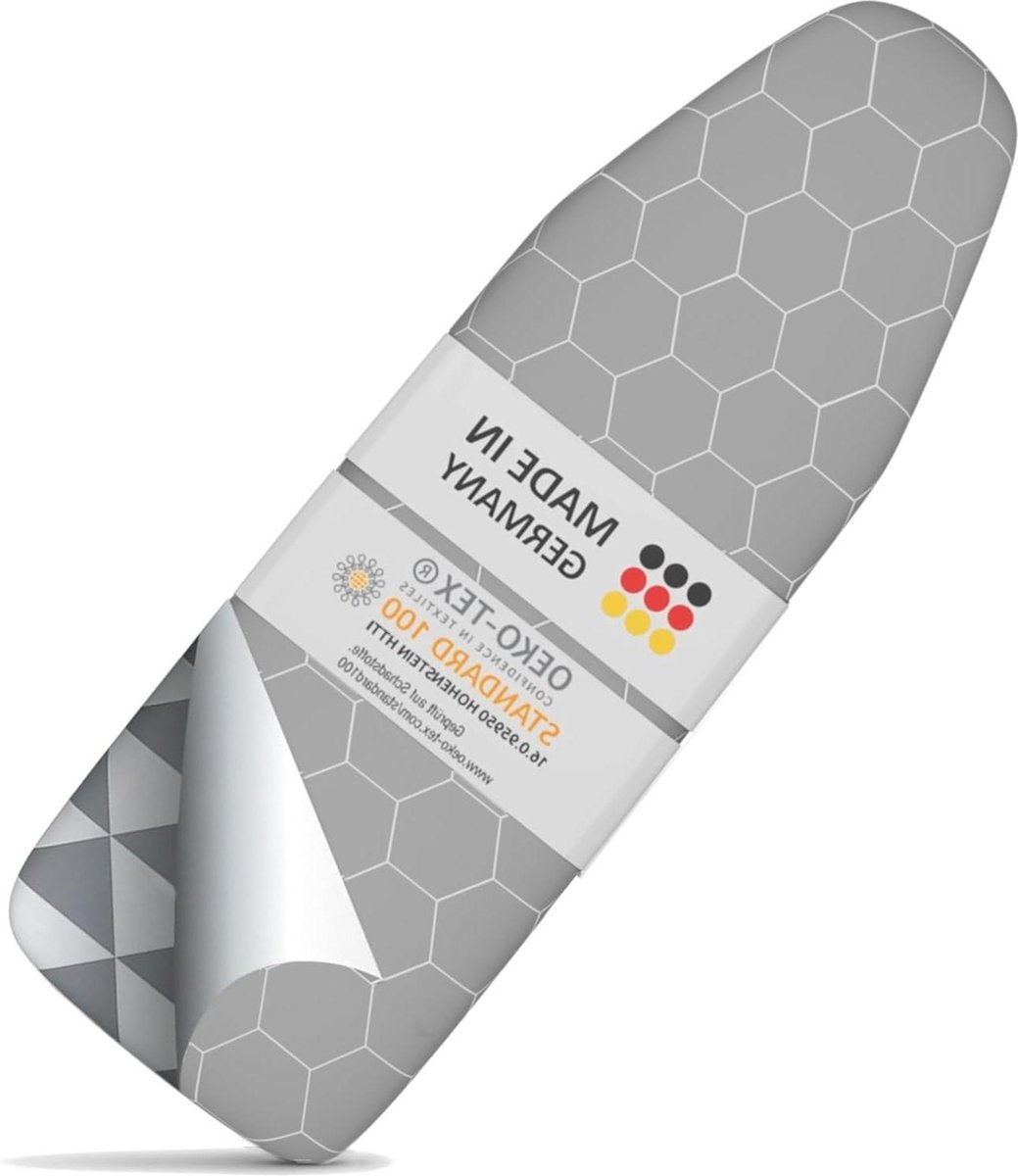 Strijkplankhoes 120 x 40 voor stoomstrijkijzer - Strijkplankovertrek met thermische warmtereflector - Schuimvulling - Elastische band - Maat M