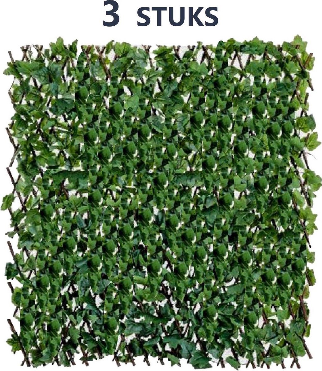 Artificial Ivy Hedge 3 PIECES| Extendable - balcony screen - outdoor artificial hedge - garden screen
