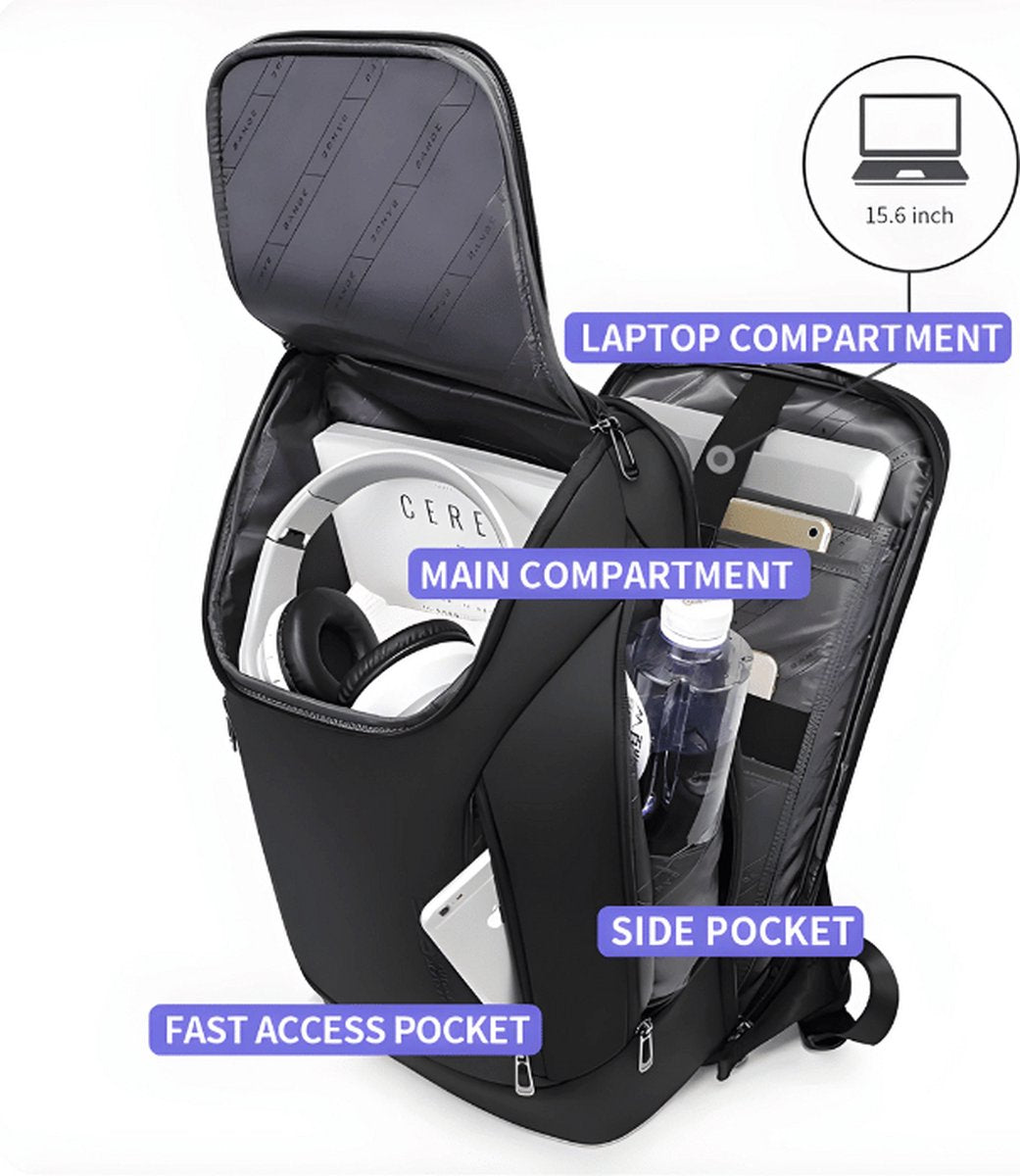 E-shop4u - Laptoptas - 17 inch - Rugzak - Reizen - Zakelijk - School - Waterdicht - Backpacks
