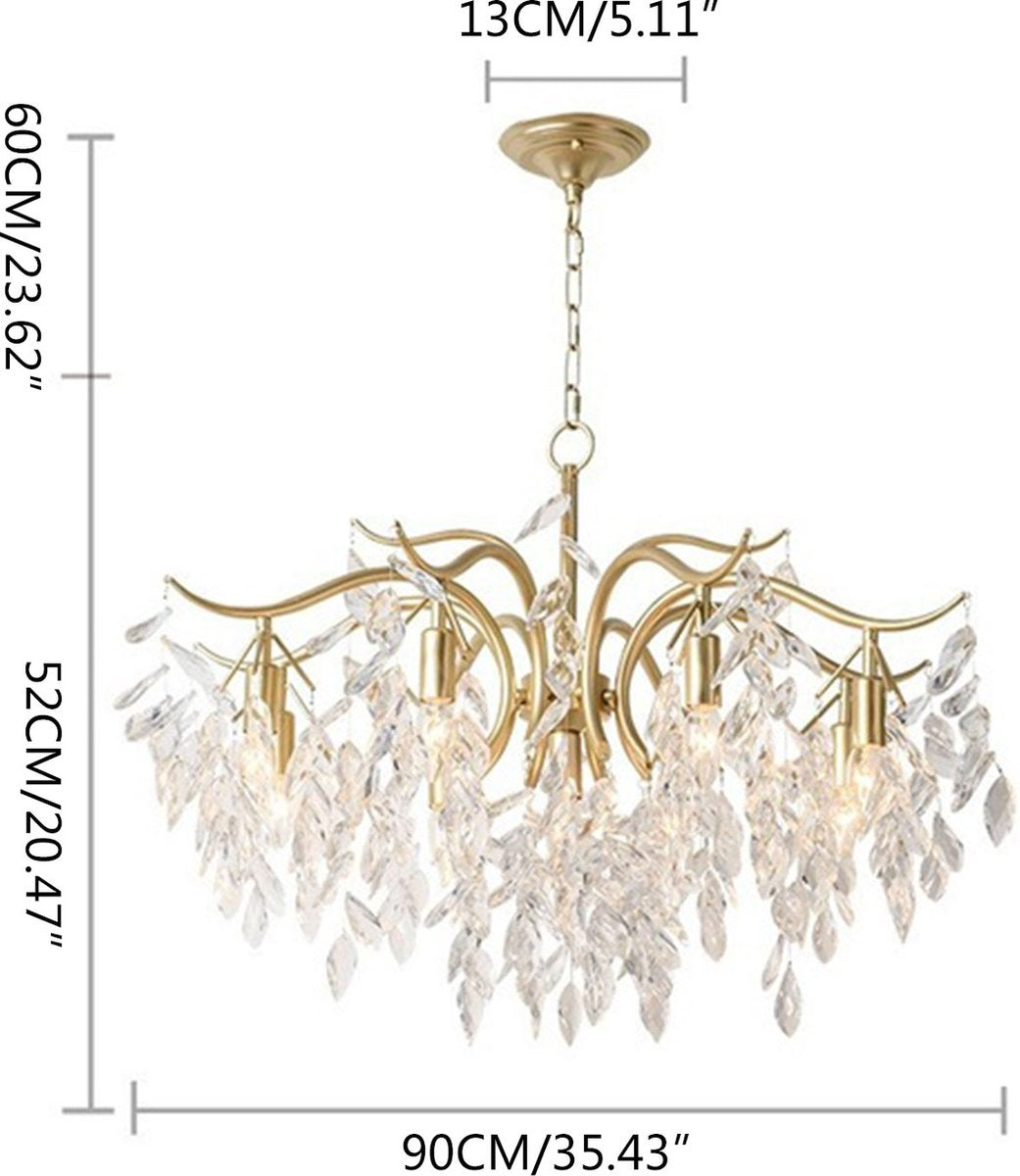 10 Arm Kroonluchter - Kristallen Kroonluchter - Goud - Hanglamp - Moderne Hanglamp - Woonkamerlamp - Moderne lamp