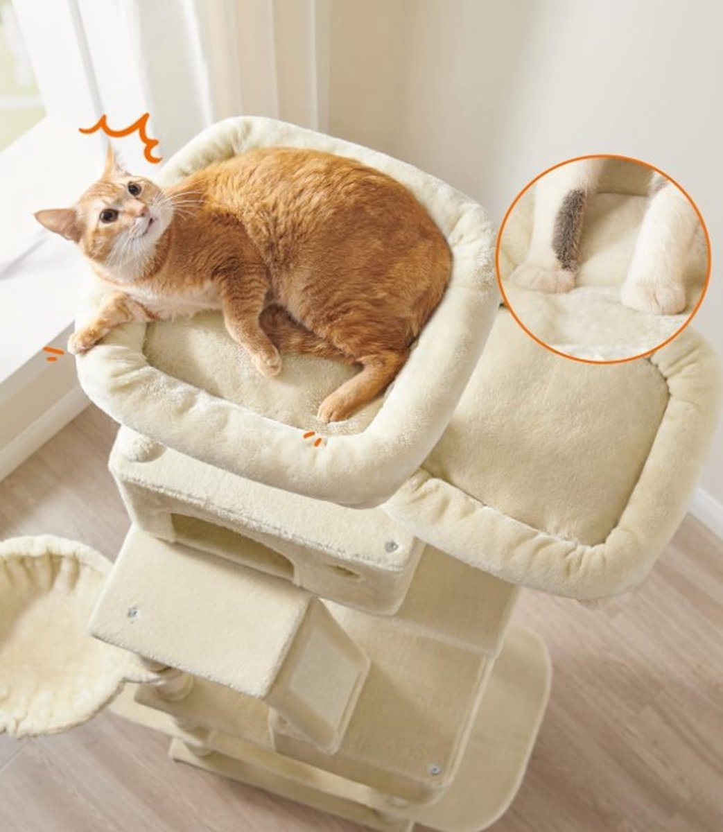 Krabpaal voor zware katten - Hoge krabpaal - Krabpaal boomstam - Krabpaal voor grote katten - Kattentoren - Krabpaal plafond - Stevige krabpaal - Krabpaal voor katten - XXL - Kattenverblijf