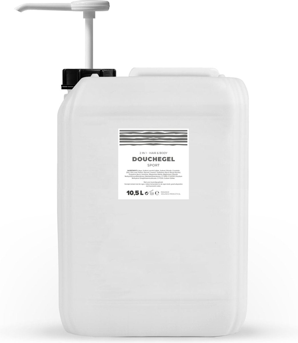 Shower gel - Sport - Transparent - 10.5 Litres - With Pump - Jerry can - Refill Q1