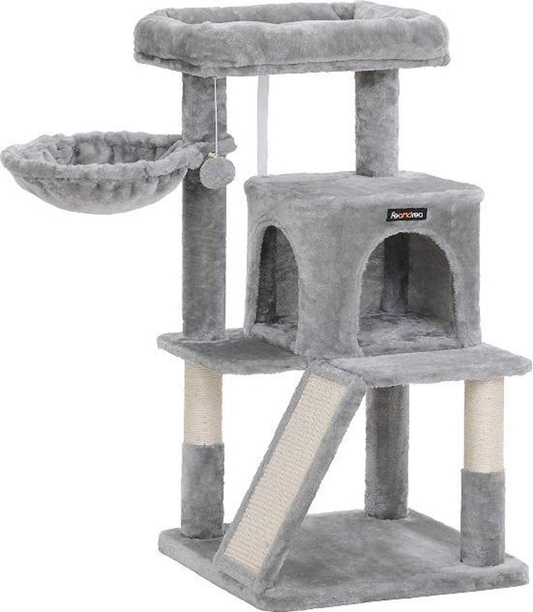 MIRA Home - Krabpaal katten - Kattenmand - Krabpaal - Kattenhuis - Grijs - 48x48x96