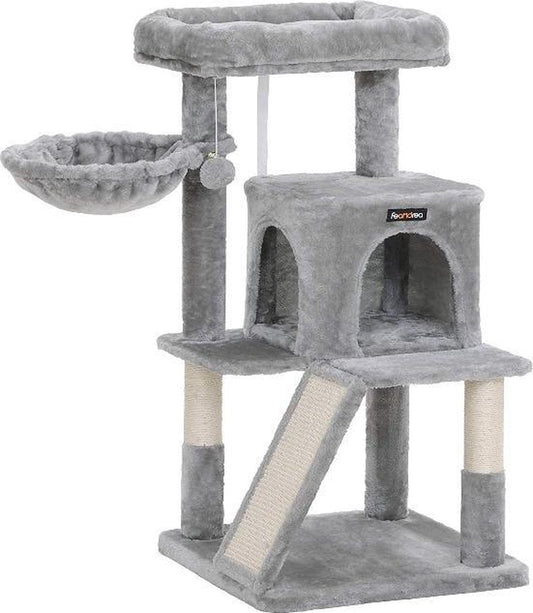 MIRA Home - Krabpaal katten - Kattenmand - Krabpaal - Kattenhuis - Grijs - 48x48x96