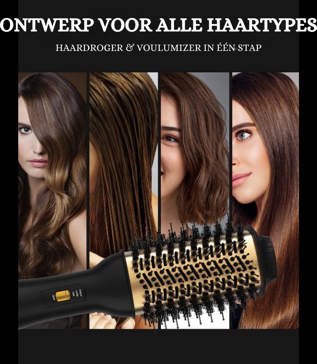 Föhnborstel Professional - 2-in-1 Heteluchtborstel voor Volume, Glans en Styling - Ionische Technologie voor Gezond Haar - Haardroger en Haarborstel in Eén - Creëer Salonwaardige Looks