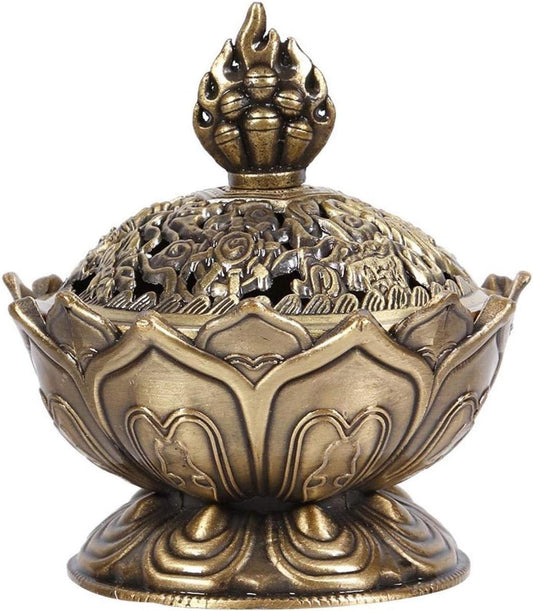 Vintage Backflow Rook Wierook Kegel Houder - Woondecoratie Hot (Klein Brons)