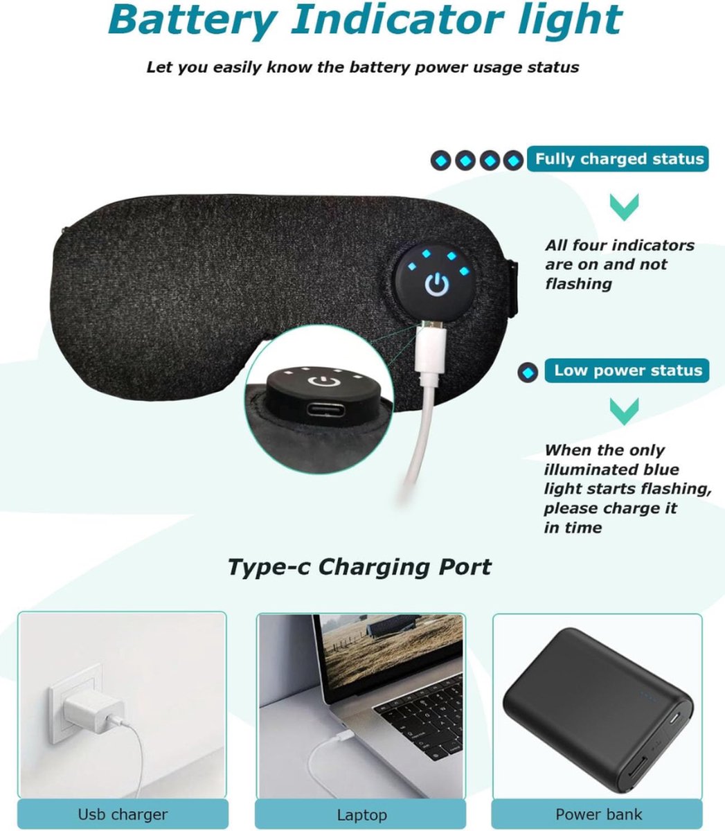 Wireless Heated Eye Mask - Portable Electric Warm Compress for Eyes - Dry Eyes - Blepharitis Treatment - Eye Strain - Styes Eye - MGD - Washable - Dark Grey