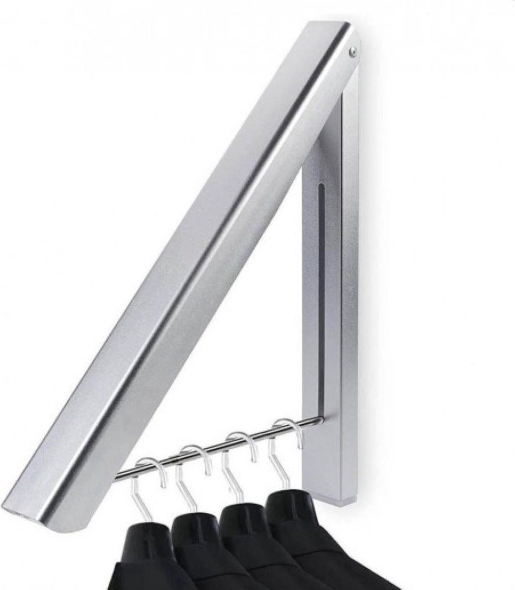 Milano Luxe inklapbaar droogrek – Wasrek hangend – Inklapbaar wasrek – Kledingrek voor wandmontage – Stevige inklapbare kledinghaak – Lichtgewicht en ruimtebesparend wasrek – Zilver - 40.5x33x31 cm