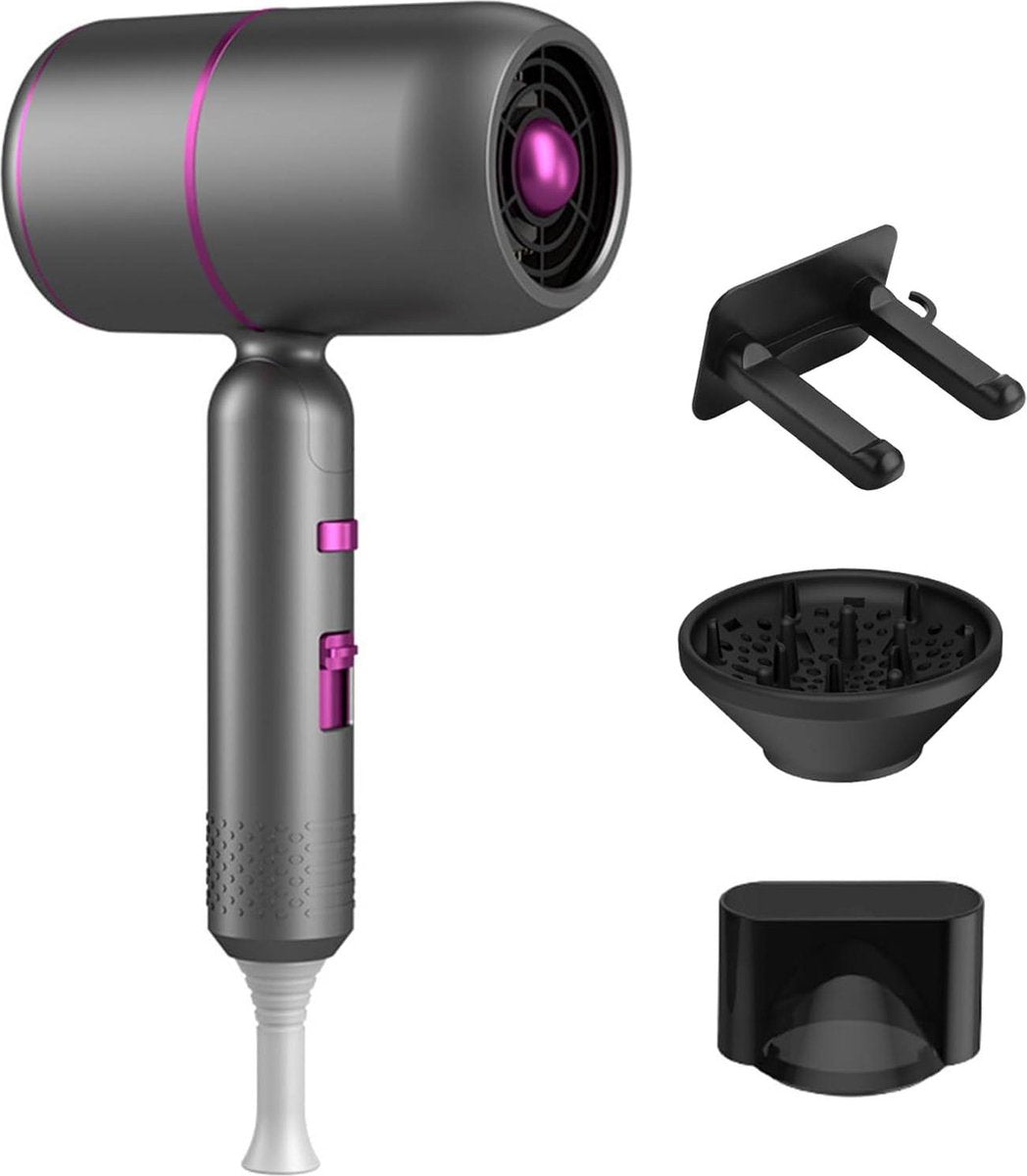 2000W Professionele Haardroger met Concentratoren en Diffuser - Sneldrogende Haardroger met Inklapbaar Ontwerp - Warme en Koude Stand voor Thuis, Salon, Reizen föhn met diffuser