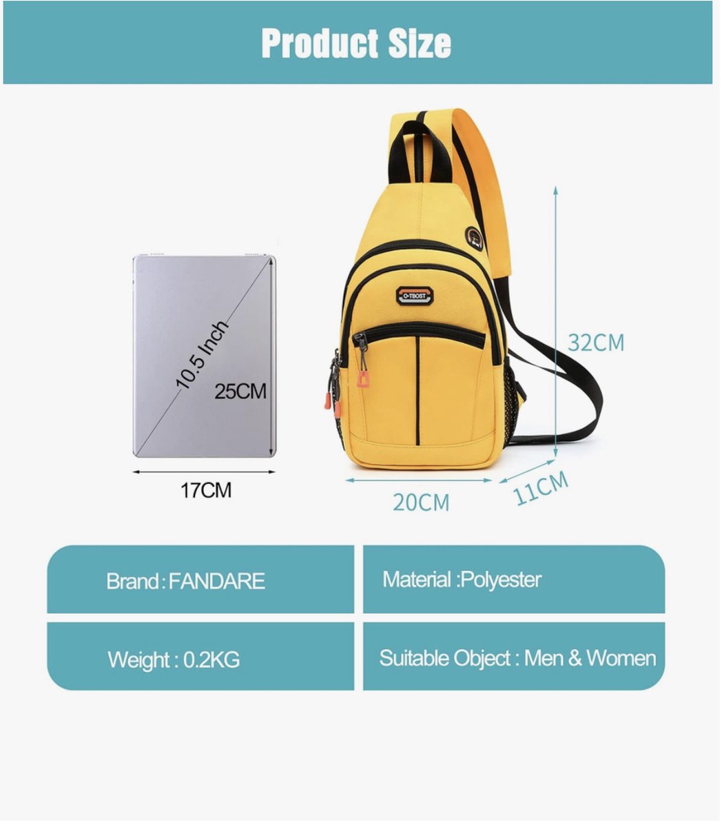 Unisex Sling Bags Borst Schoudertas Kleine Daypacks Vrouwen Mannen Crossbody Tassen Cover Pack Rugzak Casual Daypacks voor Reizen Wandelen Fiets Sport Gym Daypacks met Oortelefoon Gat Rugzak
