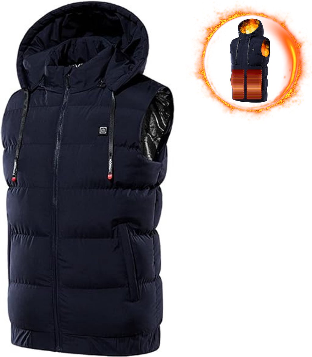 Xerolax Verwarmde Bodywarmer - Heated Vest - Elektrische Bodywarmer - Waterafstotend - Comfortabel - Oplaadbaar - Maat XS - Blauw