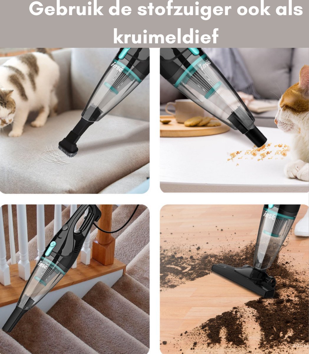 Corded Stick Vacuum Cleaner - Handheld Vacuum Cleaner with Pole - Best-Selling Crumb Sweeper - Crumb Sweeper - Black
