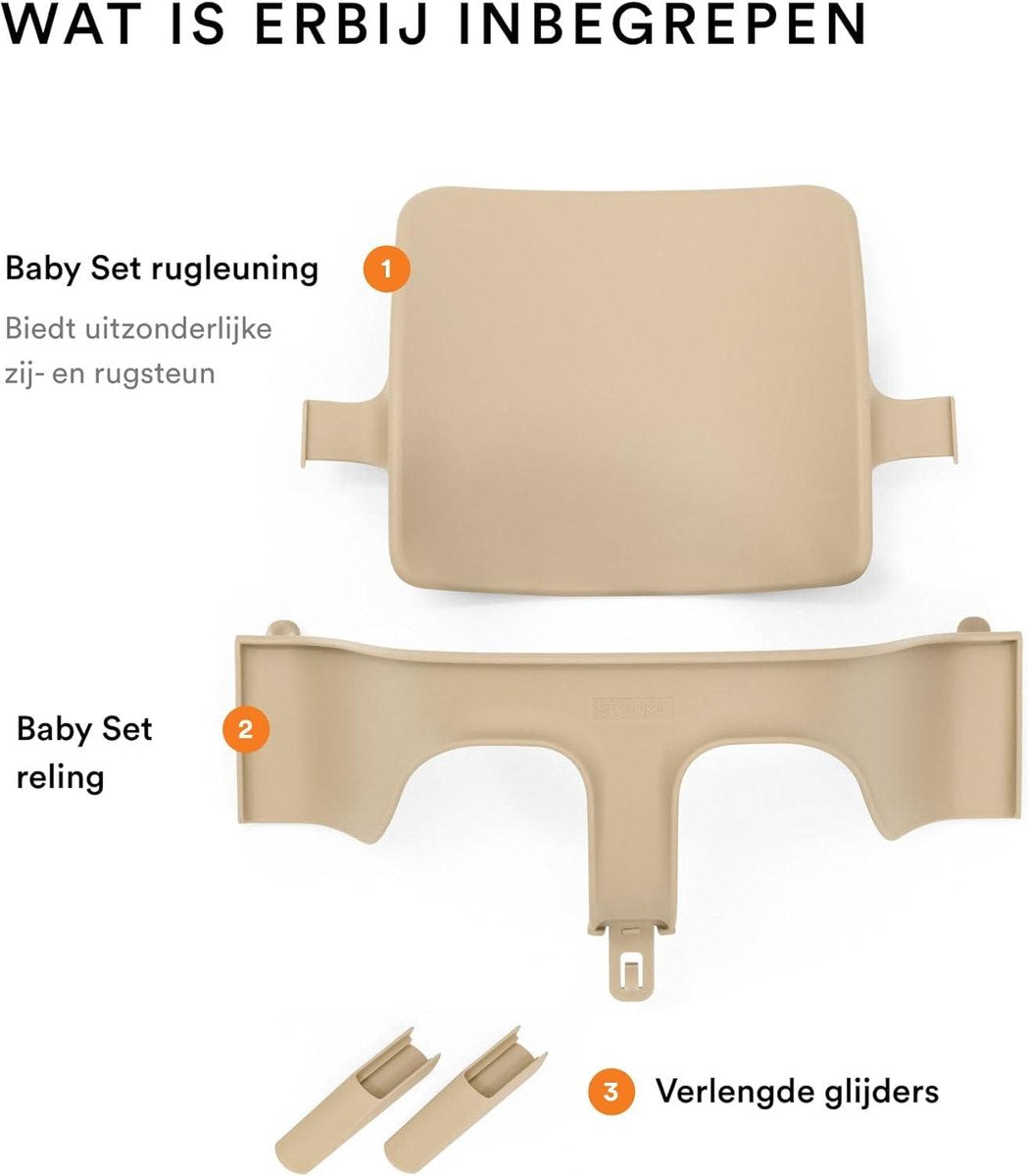 Babyset van Stokke Natural - Verander de Tripp Trapp stoel in een kinderstoel - Afneembare zitting voor 6-36 maanden - Compatibel met Tripp Trapp-modellen na mei 2006 - voor baby's en peuters