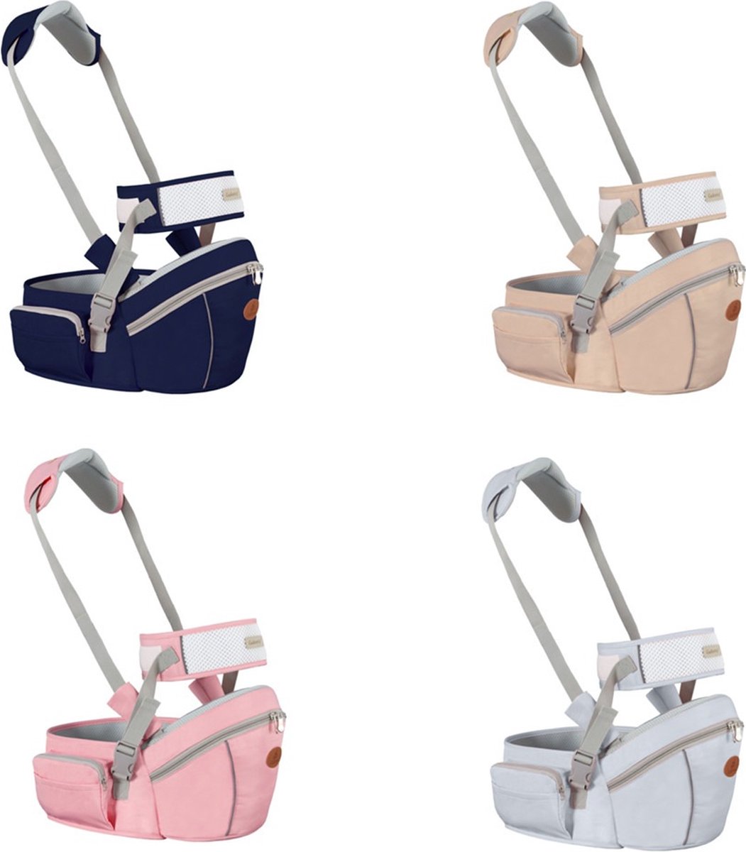 Baby Heupdrager met Extra Band en Nek Band – Grijs – Heupsteun voor Baby en Peuter – Draagtas met Veiligheidsband tegen Rugklachten – Kind Hip Seat Carrier
