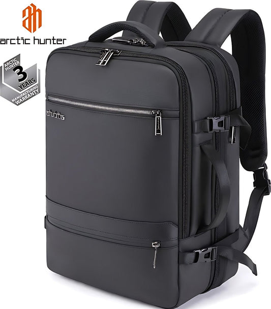 Arctic Hunter Rugzak - Laptoptas - Motortas - USB-aansluiting - Waterafstotend materiaal - Zwart - 32L