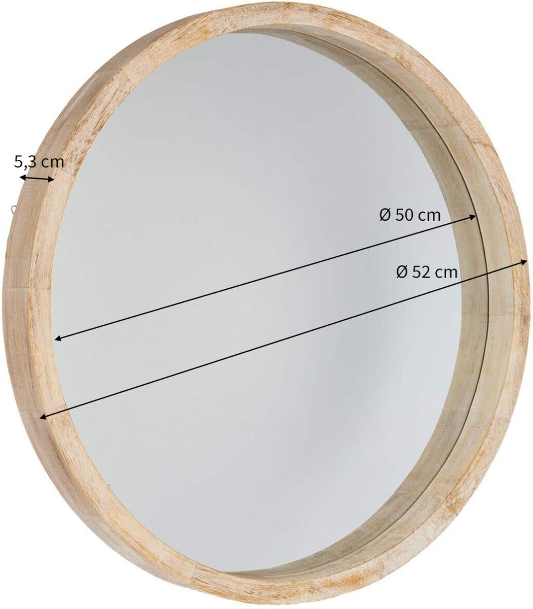Wandspiegel Dara Ø 50 cm Hout
