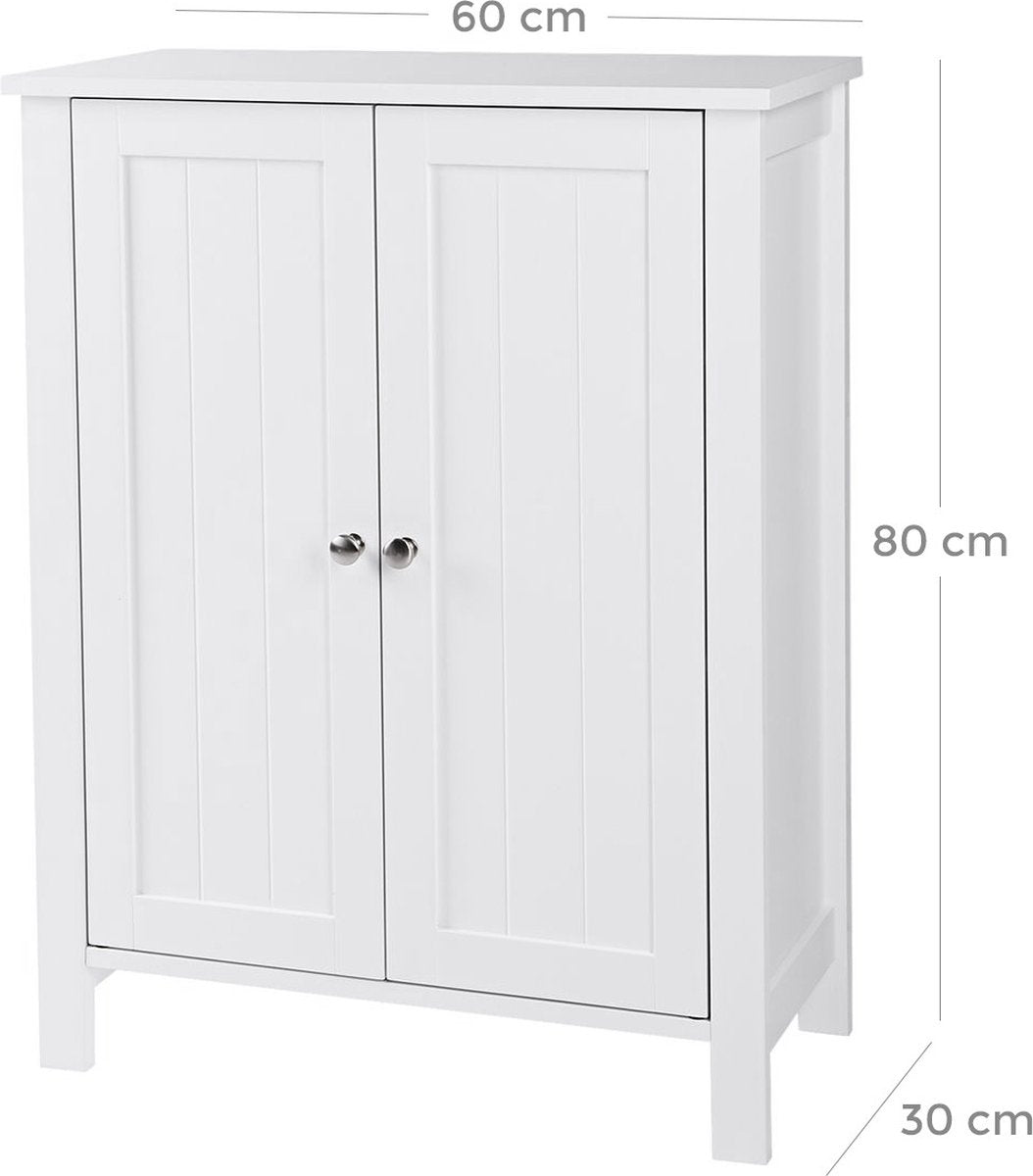 Storage cabinet with doors - Indoor - Living room Bathroom - Workshop - Garage - Wood - White - 60x80x30cm