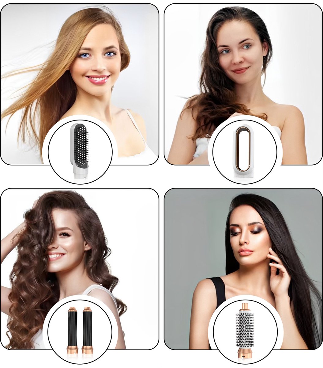 Airstyler krultang 5-in-1 Multistyler - GOUD - Föhn - Haarstyler - Föhnborstel - Haardroger - Krulborstel - Stijlborstel