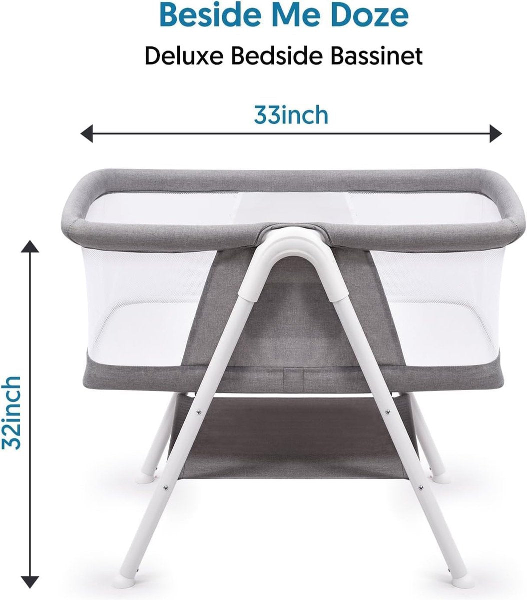 Babybed/Ledikant/Wieg/Reiswieg/Wiegje/Babywieg, Eenvoudig Draagbaar Bedje, Verstelbaar Draagbaar Bed voor Baby's/Pasgeborenen (Grijs)