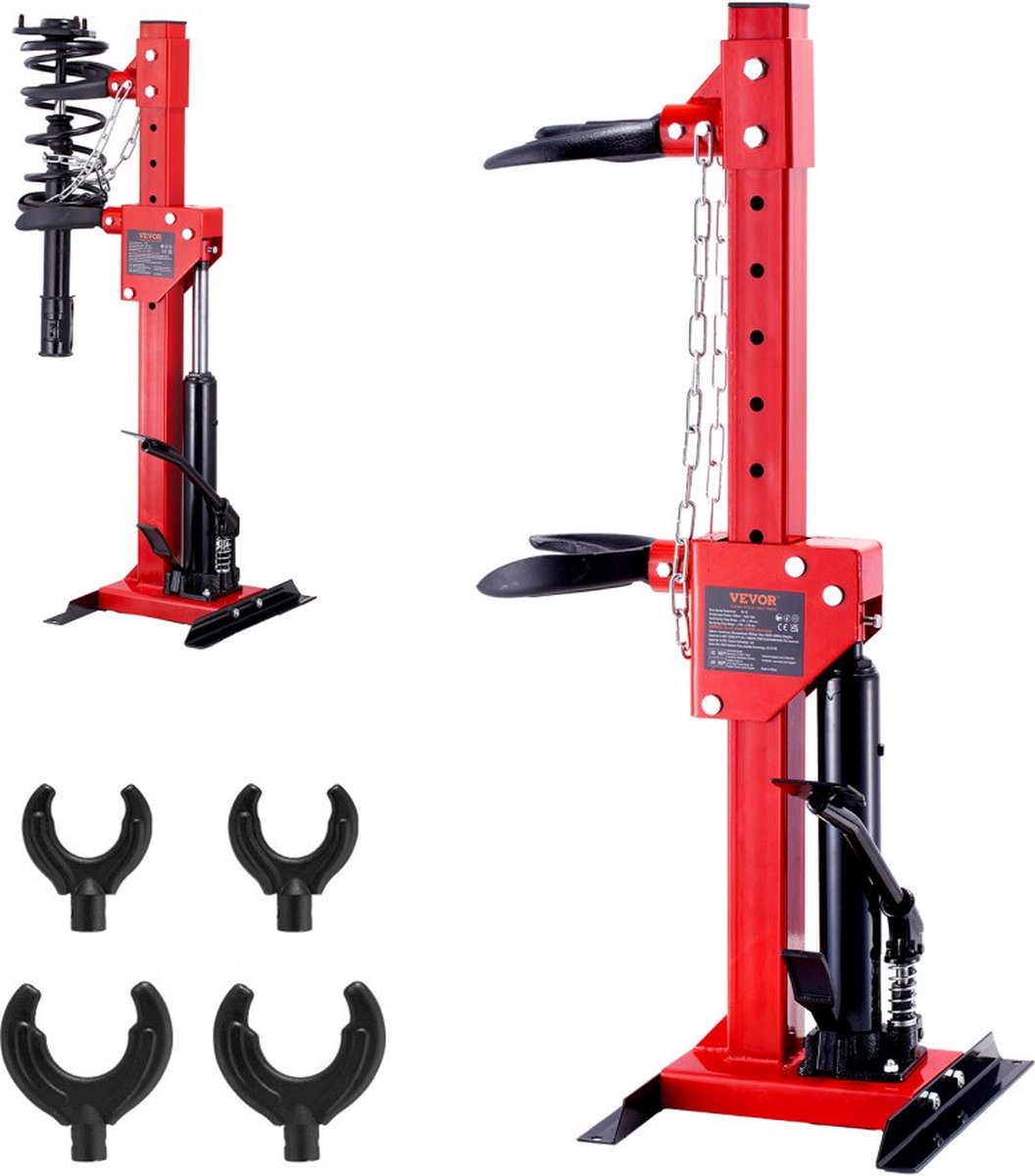 4,5 ton hydraulische autoveerspanner 1 ton nominale drukkracht veerpootspanner 11-13 cm en 14-17 cm veervergrendeling veerpootspanner met lekvrije hydraulische pomp