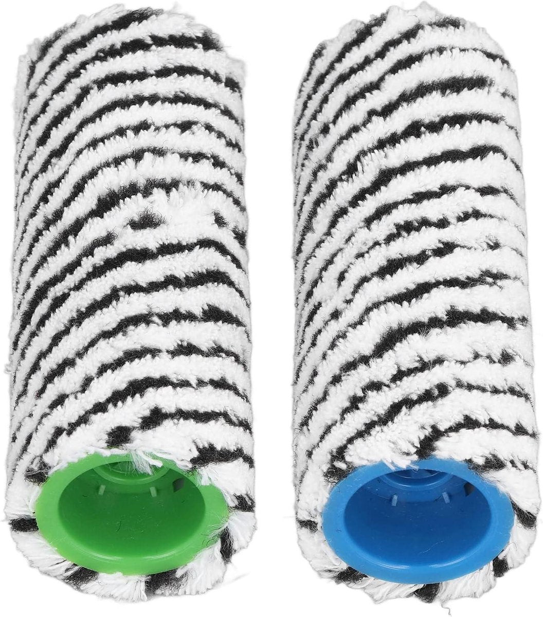 Microvezel Roller Borstel Set - Harde Vloer Reiniger - Roller Vervanging - Microfiber - Wasbaar - Nat Droog Gebruik - Karcher FC3 FC3D FC5 FC5D FC7 (zwart) - 2 Stuks
