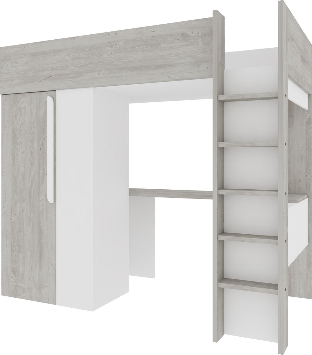 Trasman - bed Beau & kast - 90x200 - Wit