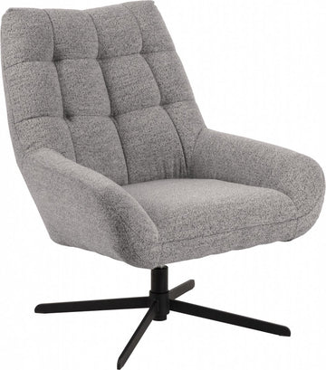Draaifauteuil Vrijhoeve - Stof - Grijs - 73x88x82 cm (BxHxD)