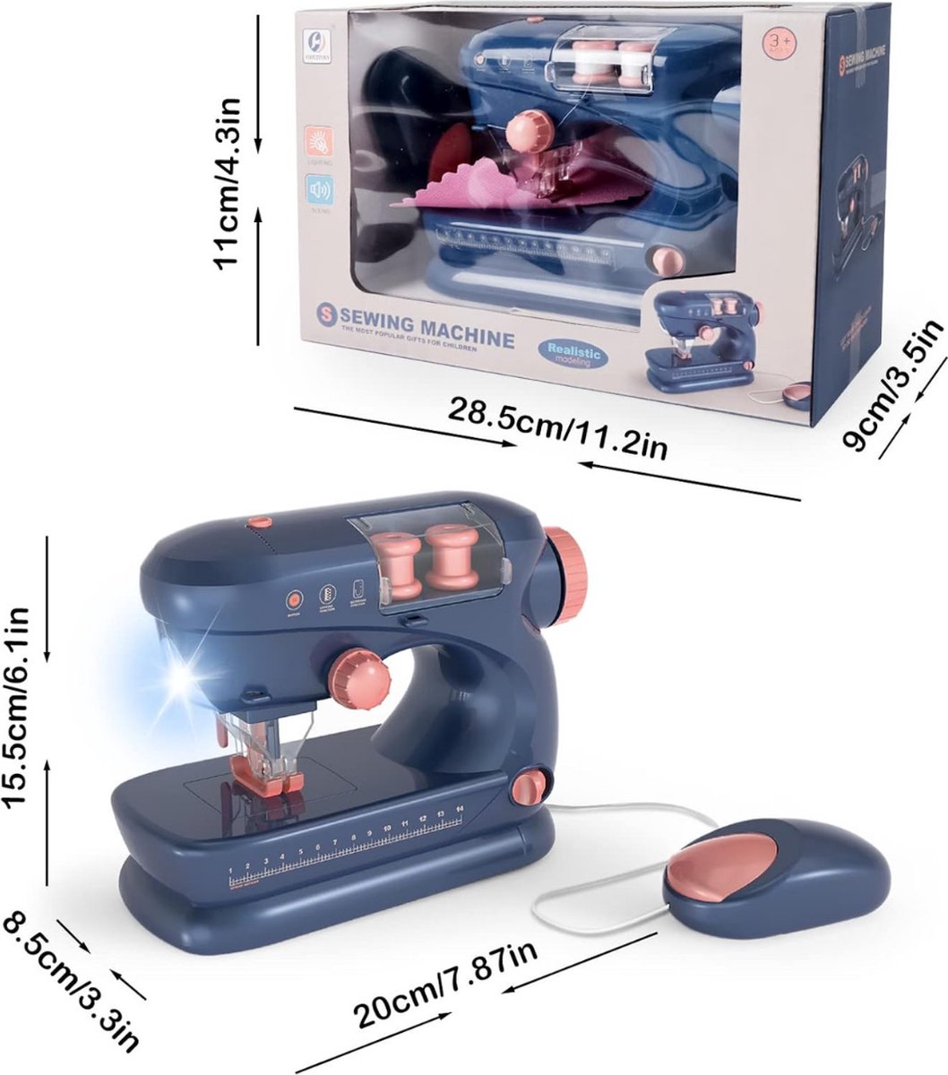 Children's sewing machine - Sewing machine - From 8 years - 20 x 8.5 x 15.5 CM - Blue
