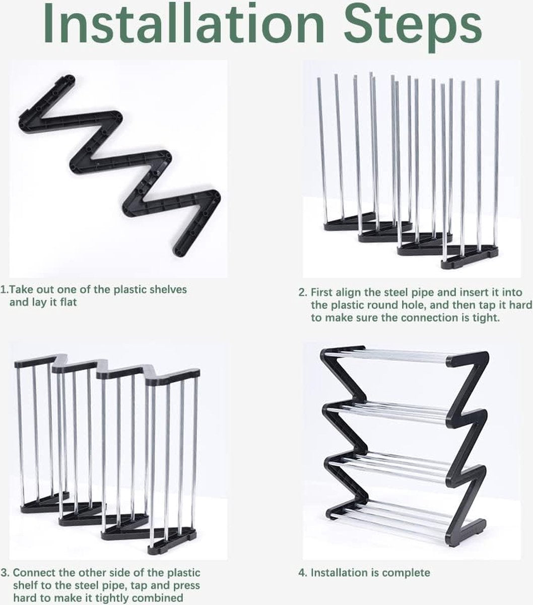 DiverseGoods Small Shoe Rack, 3 Tiers, Mini Organizer, Stable, Narrow, Closet Entry Storage