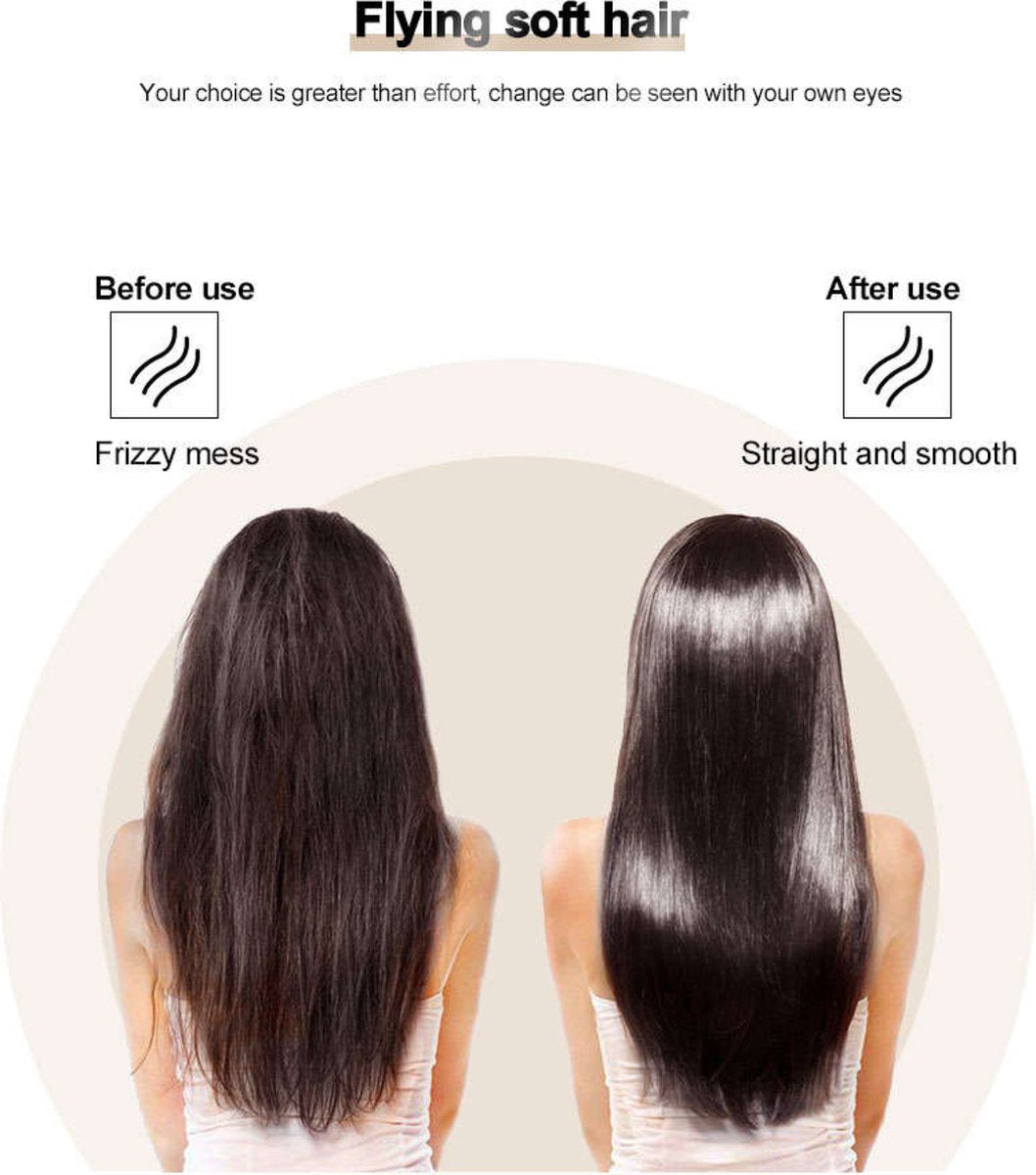 Wireless Straightening Brush - Heated Brush - Straighten Hair - Brush - Wireless - Hair Care - Hot Air Brush - Rechargeable - Hand Brush - 160-180-200 Degrees - Women