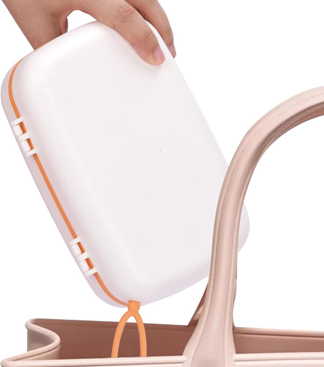 Flessenborstel Baby Reisset Borstels voor Reiniging 6-in-1 - Draagbare Siliconen Flessenborstel Tepelreiniger - Rietjesborstel Zeepdispenser en Fles Droogrek - Beige Flessenborstel Baby