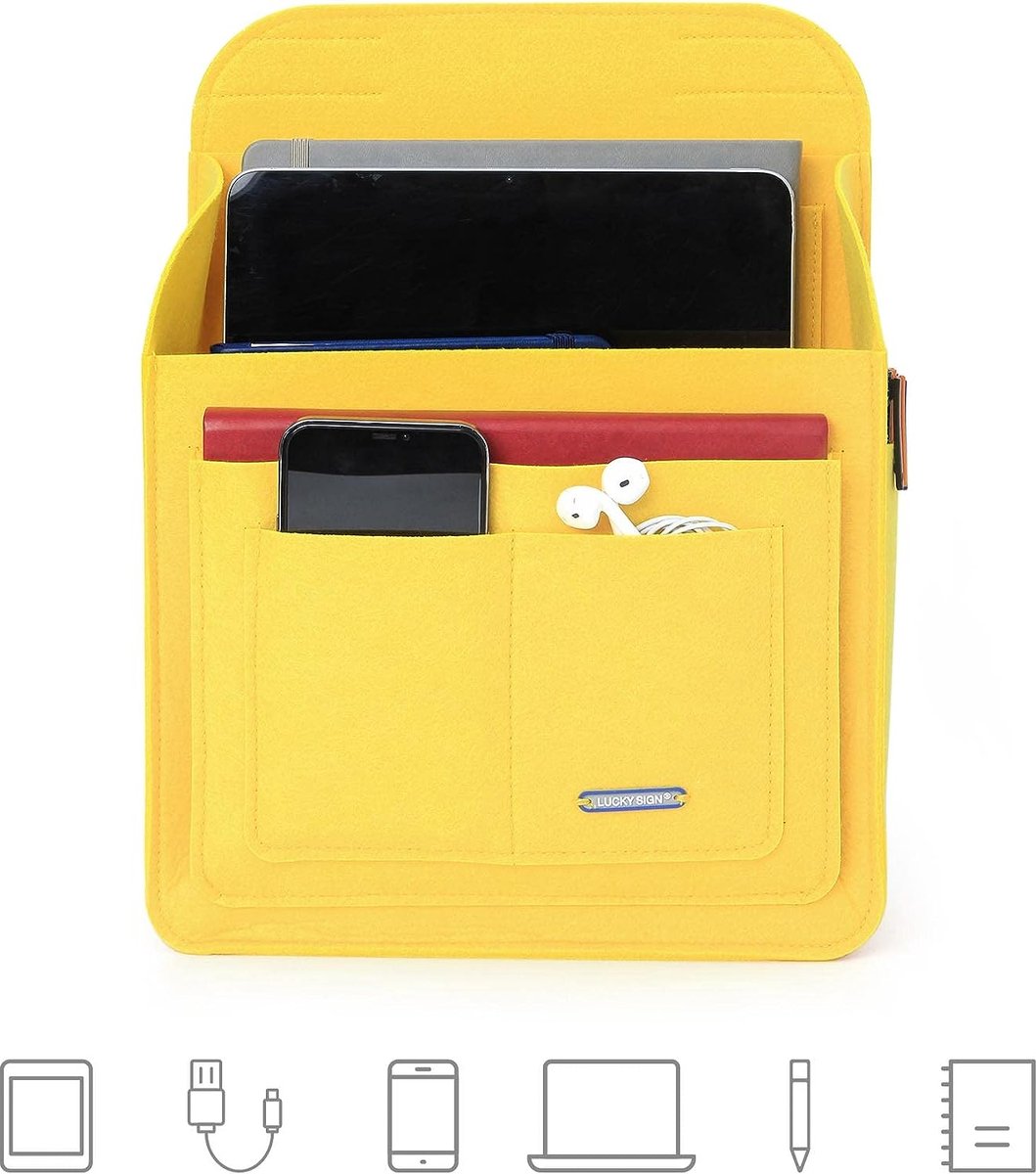 Felt multifunctionele organizer voor Fjällräven Classic 16L rugzak, 26 x 10 x 35 cm, geel