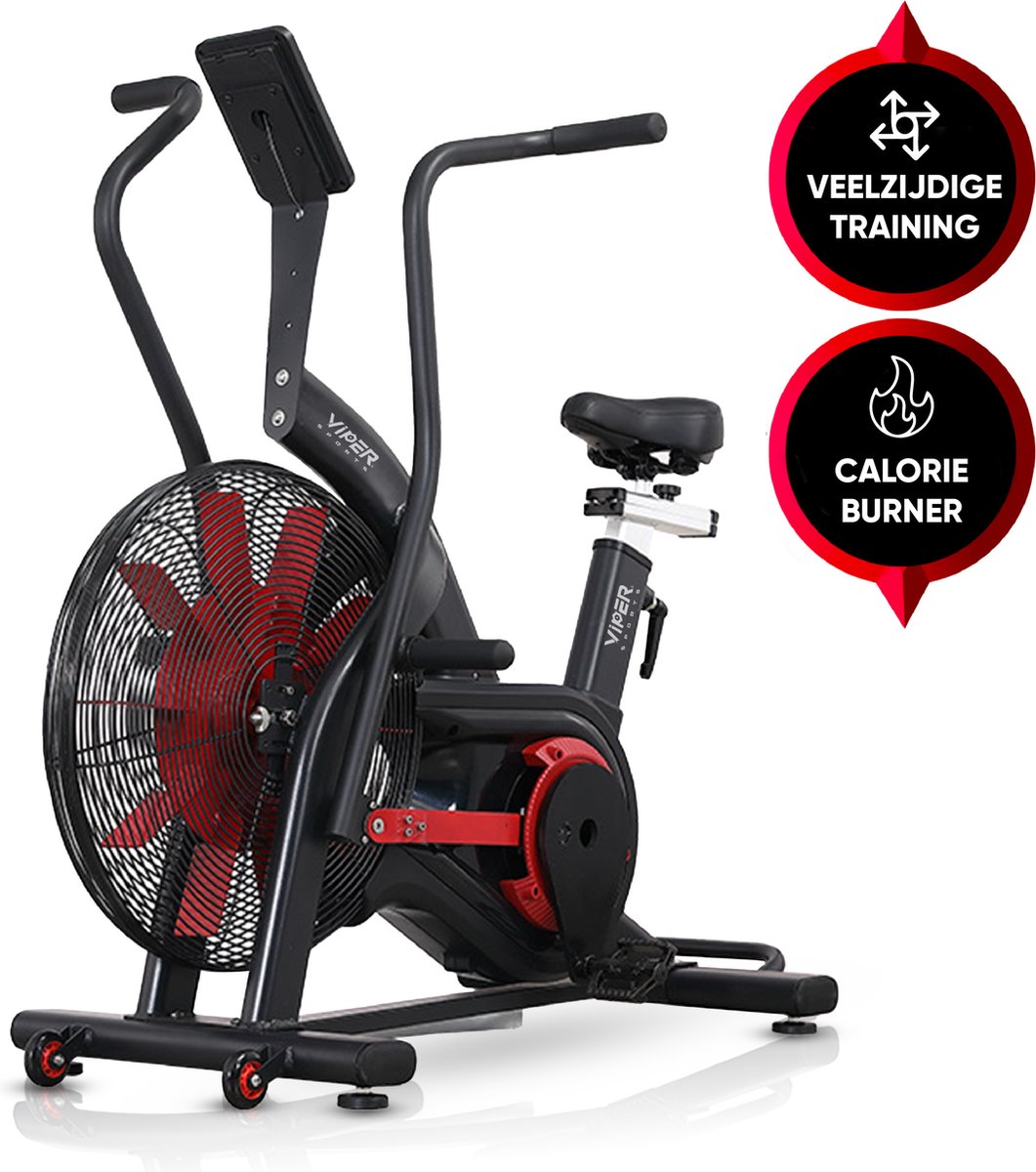Viper Sports FatalityCore – Airbike – Fitnessapparaat – 127x65x123 cm – Zwart/Rood
