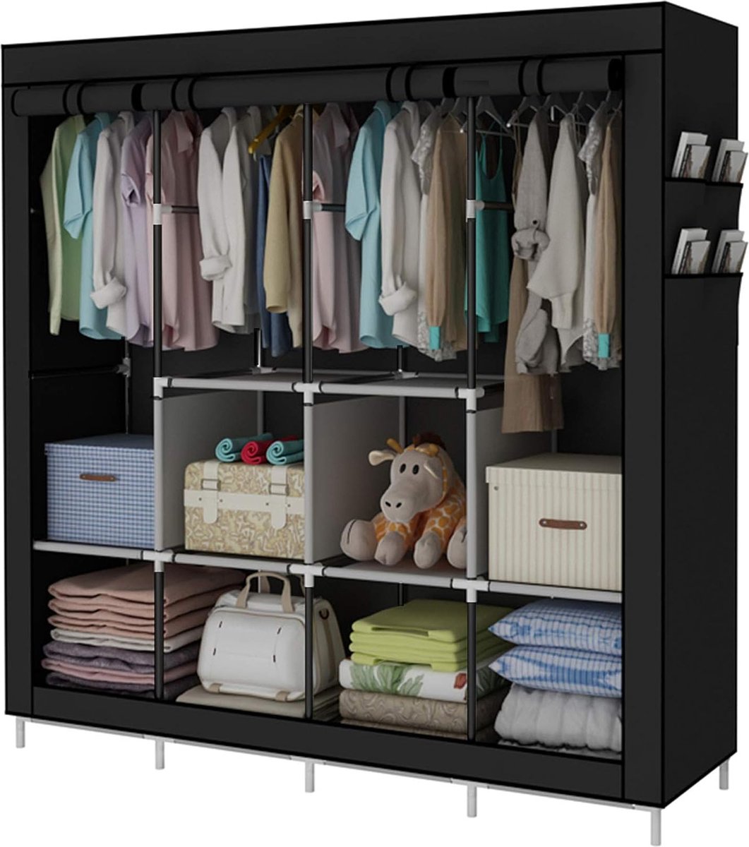 Portable Wardrobe Clothes Rack with 4 Hanging Rails