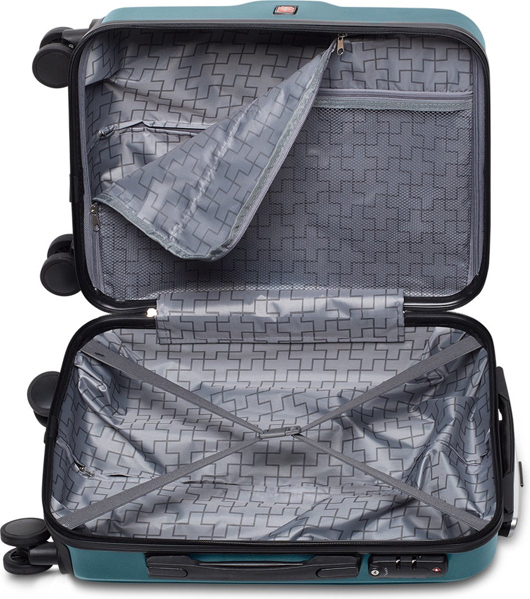 Swiss - Lausanne - Handbagage koffer - 4 Wielen - TSA-Cijferslot - Groen