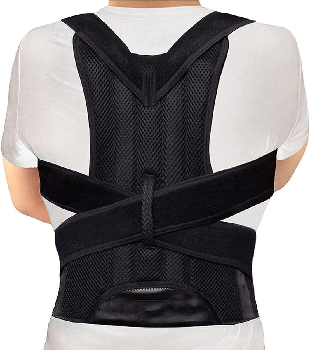 Backhouder Houdingscorrectie - Verstelbare Rugband voor een Rechte Houding - Suaver - Schouderverlichting - Rugpijn - 4XL Zwarte houdingscorrector rugbrace riem