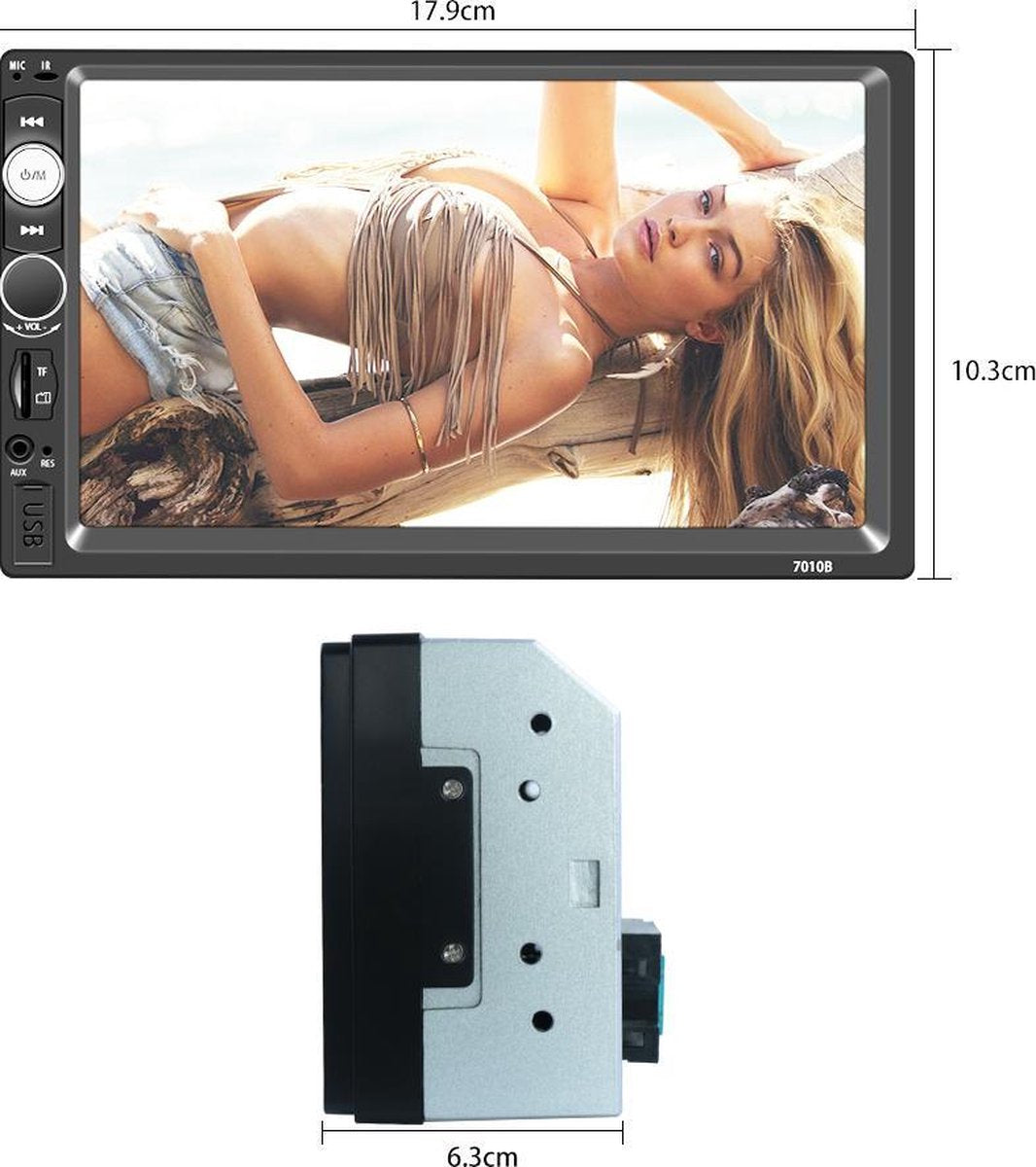 HD Dubbel din autoradio 7". Bluetooth, USB, AUX, Handsfree met touchscreen & afstandsbediening