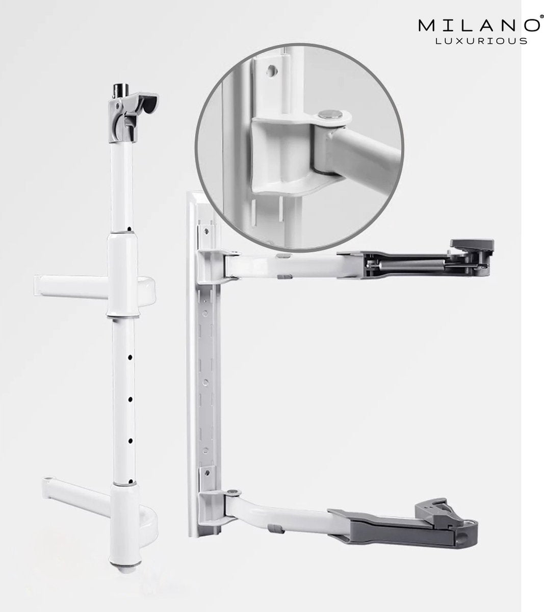 Milano Luxurious® Hoek Keukenkast Organizer rechtsdraaiend – 2 schuifplateaus – deurbreedte 45 cm – antraciet
