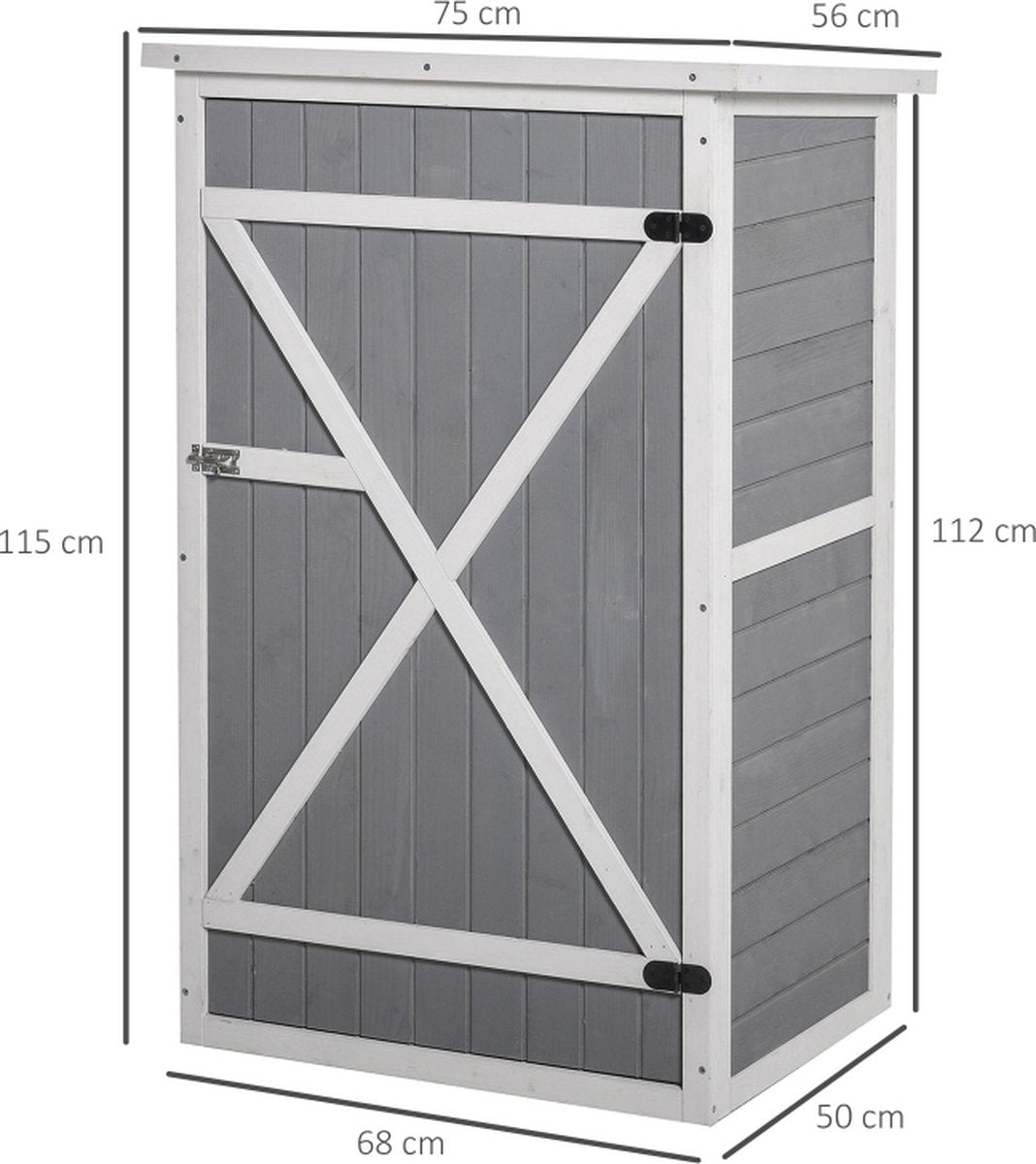 Tuinkast - Tuin opberger - Tuinberging - Tuinschuur - Opbergkast - 75 cm x 56 cm x 115 cm