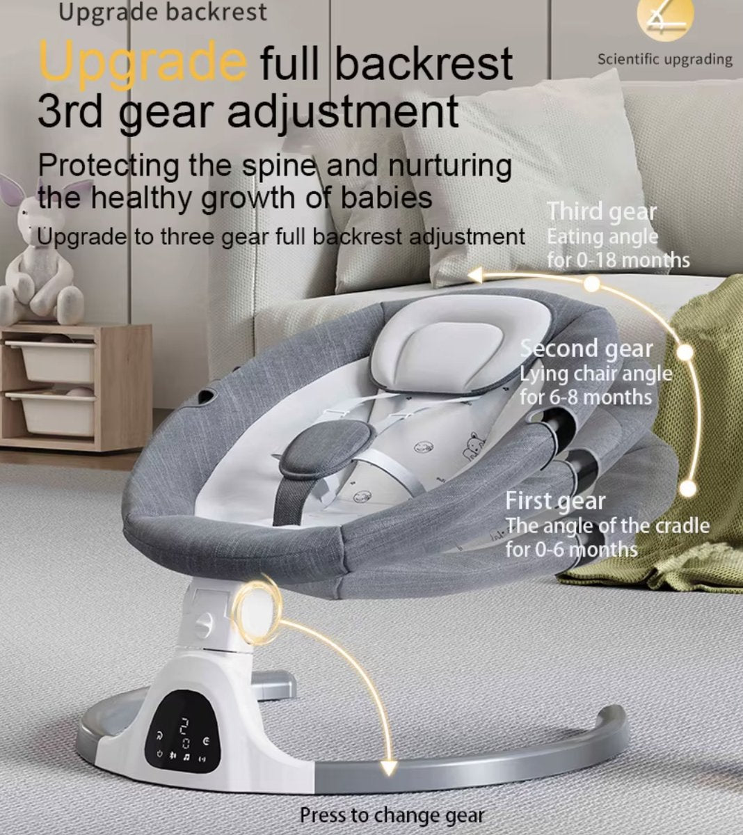 J&R Elektrische Wipstoel - Wipstoel - Babystoel - Baby Swing - Schommelstoel - Elektrisch - Afstandsbediening - Bluetooth voor muziek - Roze