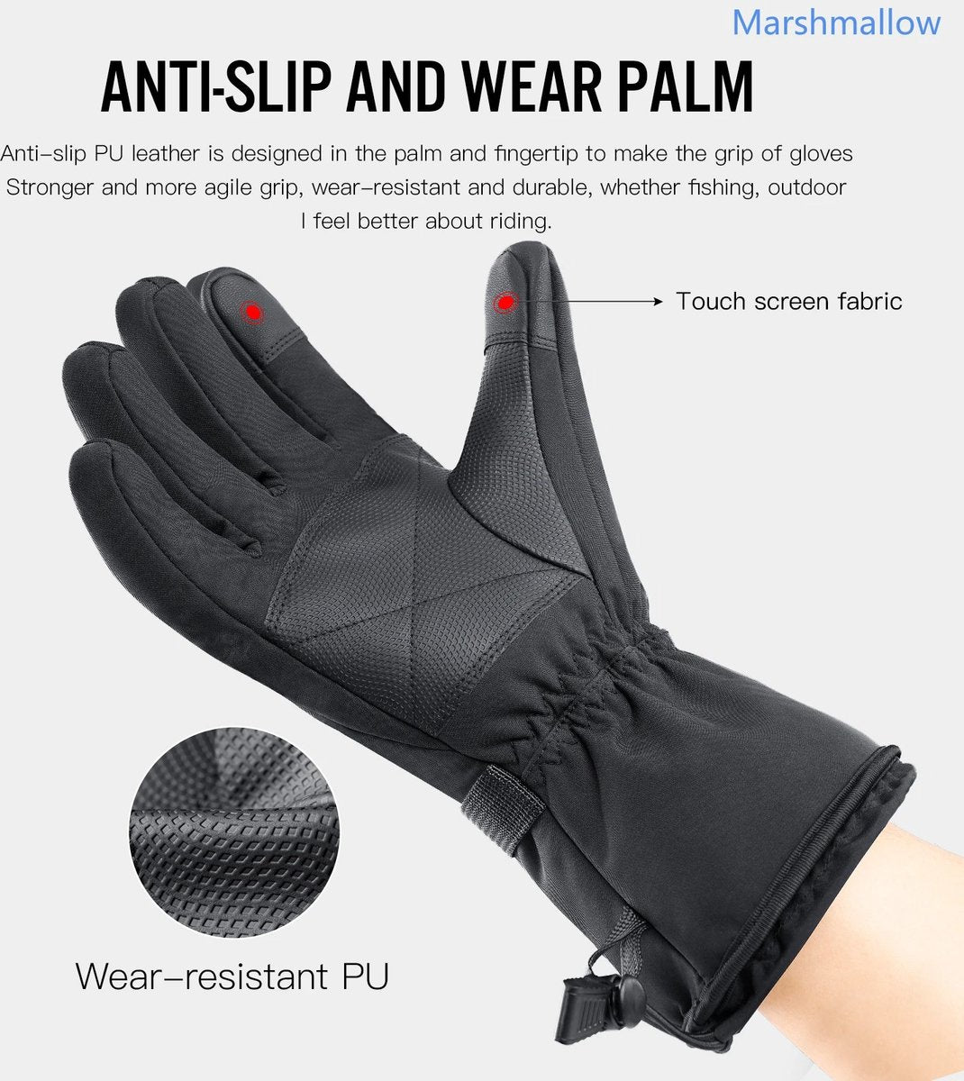 Mercadome® Heated Gloves - Elektrische handschoenen - Handschoenen met verwarming - Oplaadbaar - Waterdicht - Zwart