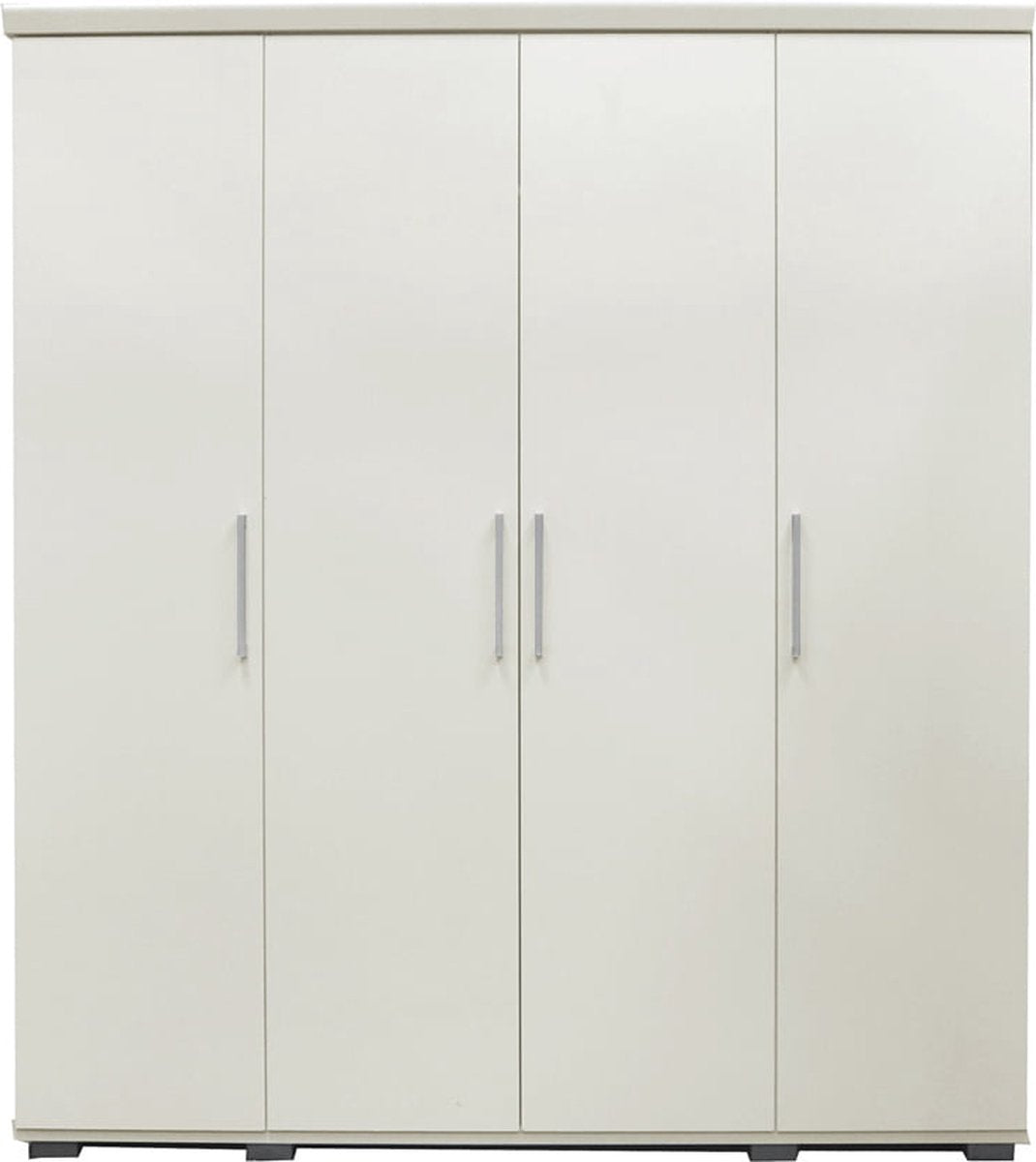 Kledingkast Graham Wit - Breedte 160 cm - Hoogte 183 cm - Diepte 52 cm - Met hanggedeelte - Met planken - Met openslaande deuren