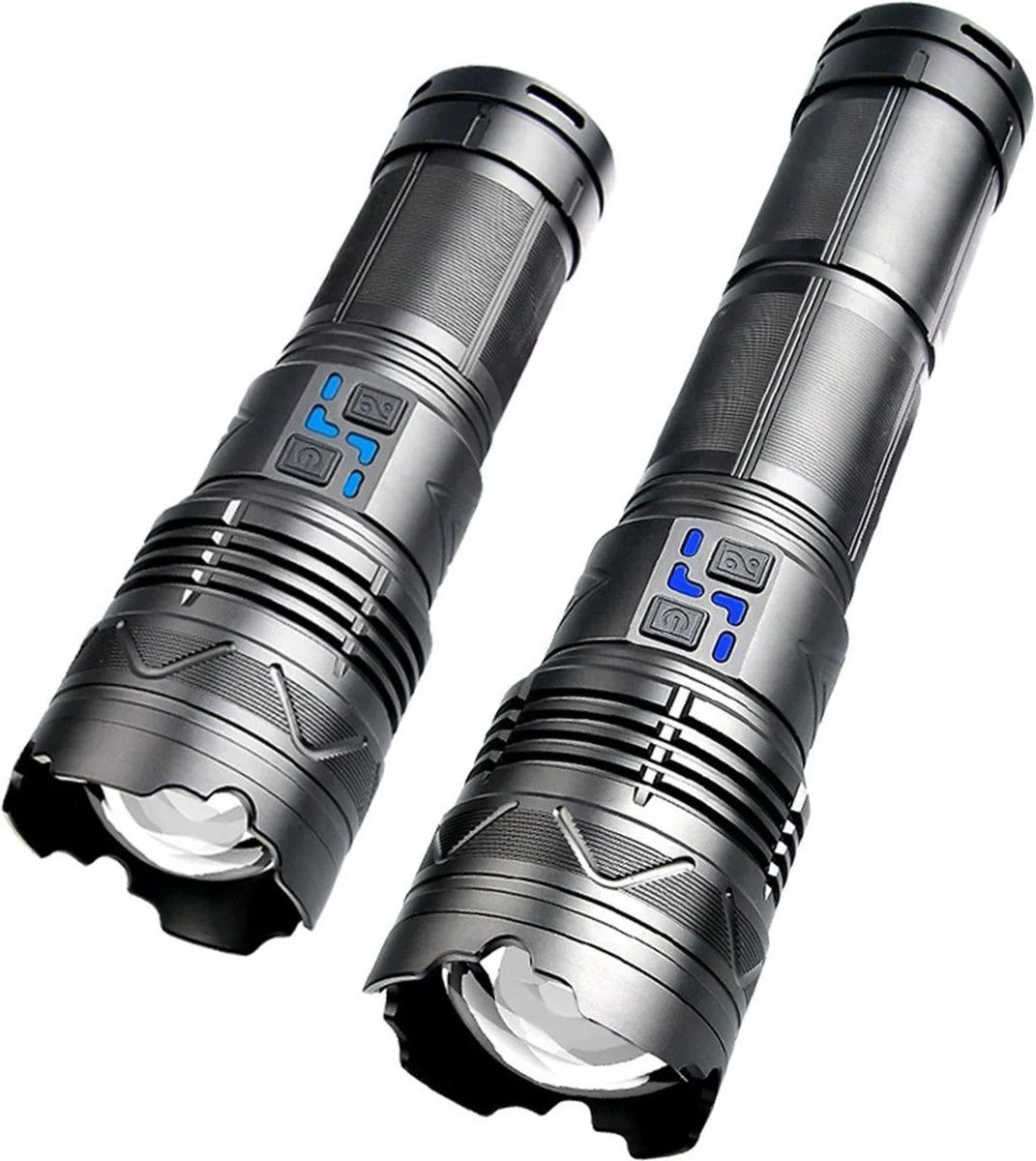 Bolmans - Zaklampen - Zaklamp - Maglite - LED Zaklamp - Zoom - 1500M Bereik - 100W - Oplaadbaar - Waterdicht - Militaire Zaklamp