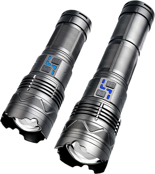 Bolmans - Zaklampen - Zaklamp - Maglite - LED Zaklamp - Zoom - 1500M Bereik - 100W - Oplaadbaar - Waterdicht - Militaire Zaklamp